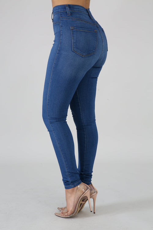 Simple Denim Exposure Jeans | giti online