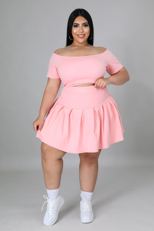 Pink Baby Doll Skirt Set