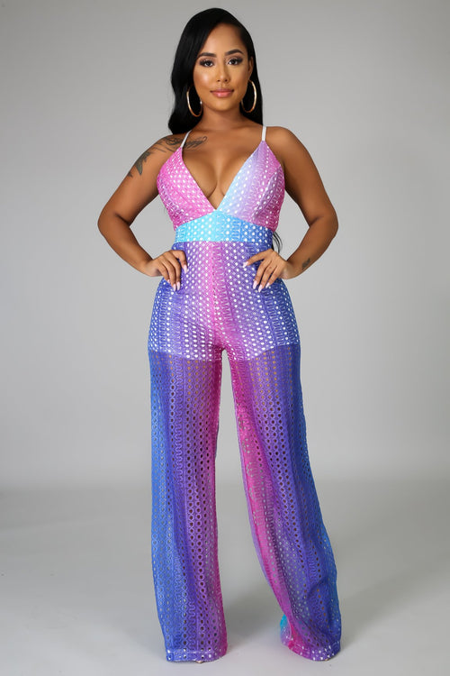 Rainbow Crochet Jumpsuit