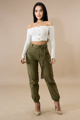 Scallop Button Crop Top