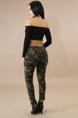 Scallop Button Crop Top